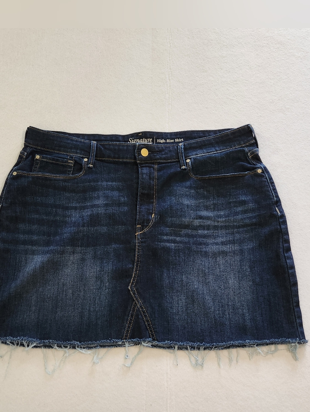 Levis High-Rise Dark Blue Denim Mini Skirt Size 18